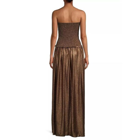 Ramy Brook Women’s Calista Metallic Smocked Maxi Dress XXS $345 - Picture 5 of 12
